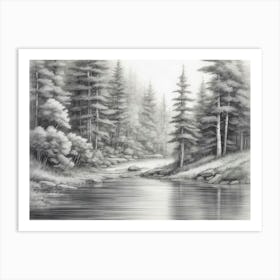 Quiet Inlet And Surrounding Forest Art Print