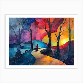 Path In The Woods, Cubism Art Print