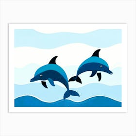 Dolphins In The Sea 3 Art Print