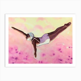 High Diver In Pink Art Print