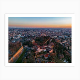 Sunset Città Alta Bergamo Print Art Print