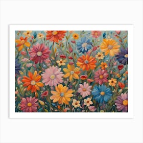 Whimsical Floral Tapestry Art Print