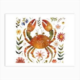 Little Floral Crab 2 Art Print