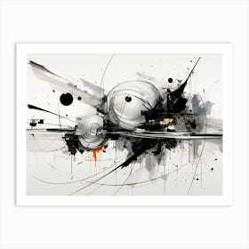 Cosmic Symphony Abstract Black And White 2 Art Print