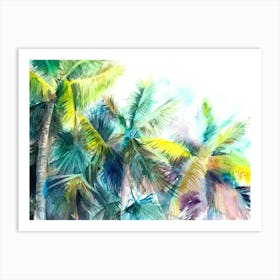 Palm Beach Palms Watercolor Art Print