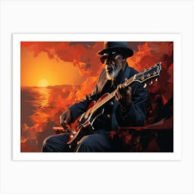 Man With A Guitar 2 Art Print