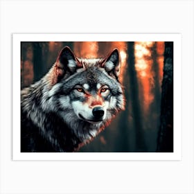 Wolf In The Woods 2 Art Print