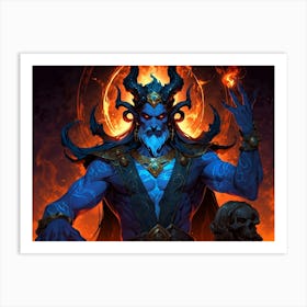 Demon In Flames 3 Art Print