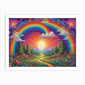 Rainbows And Flowers Art Print