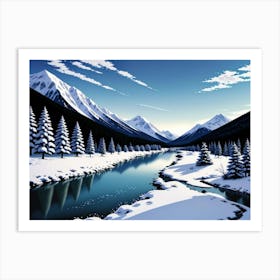 Mountain Majesty in Winter's Grip 2 Art Print