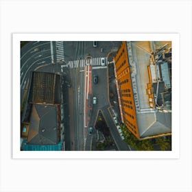 Aerial Majesty: Top-Down Drone View of Italy City Milan Art Print