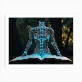 Neon Skeletton Book Art Print