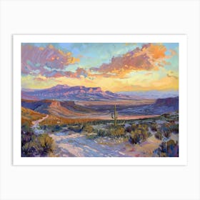 Western Sunset Landscapes Chihuahuan Desert Texas 1 Art Print