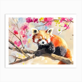 Red Panda Painting Art Print