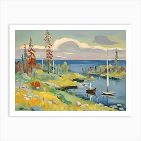 Sailboats On The Lake Art Print