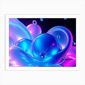 Abstract Glowing Waves Poster