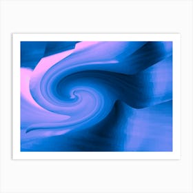 Abstract Dynamic Blue Swirl Art Print