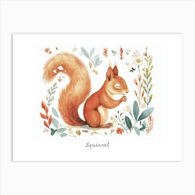 Little Floral Squirrel 3 Poster Art Print