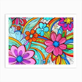 Colorful Flowers 3 Art Print