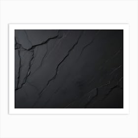 Dark Grey Stone Texture With Cracks And Veins 1 Art Print