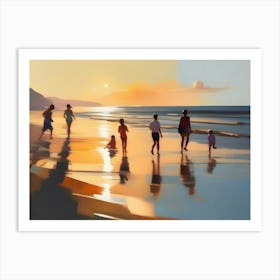 Family On The Beach 2 Art Print