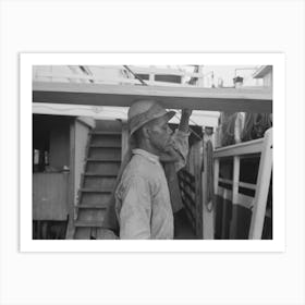 Stevedore Carrying Lumber On His Head, New Orleans, Louisiana By Russell Lee Art Print