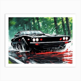 Samurai Car Art Print