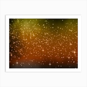 Orange Brown Tone Shining Star Background Art Print