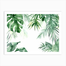 Watercolor Tropical Leaves 15 Art Print