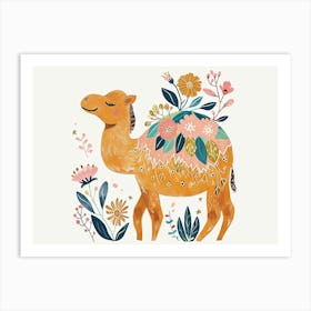 Little Floral Camel 4 Art Print