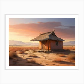 Desert Hut Oil Painting Art Print