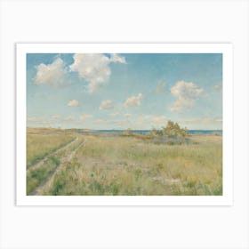 Vintage Painting Road To The Sea Art Print