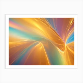 Abstract Image Of A Glowing, Orange Surface With Blue And Green Highlights Art Print