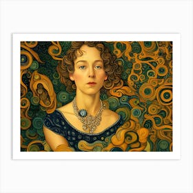 Artistic Symphony Asymmetrical Necklace By Klimt And Van Gogh Art Print