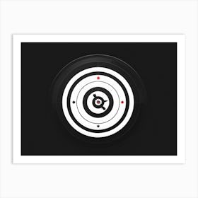 A White Logotype Centered On A Black Dartboard Depicting A Game Of Bullseye Symbolizing Achievement 2 1 Art Print