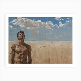 Man in Desert - H Art Print