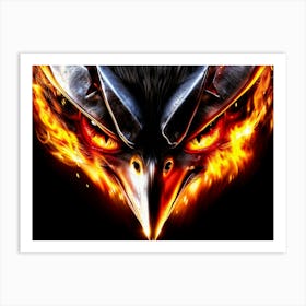 Eagle In Flames Art Print