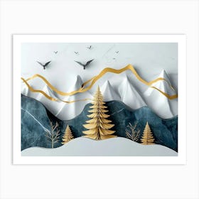 3d Paper Art 3 Art Print