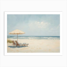 Sun Lounger At The Beach Art Print