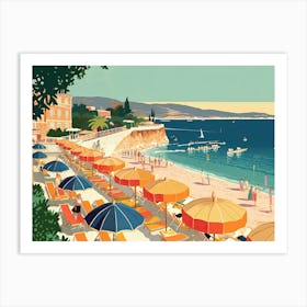 French Riviera Vintage Landscape 8 Art Print