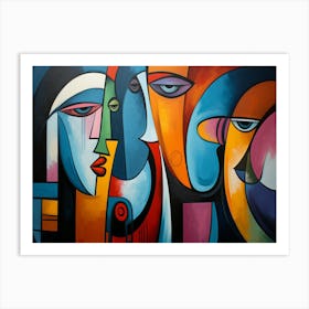 Men And Women With Different Shapes Of Faces Art Print