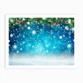 Screen Frame Glow Garland Holiday Bright Snowflake Space Festive Beautiful Light Closeup (29) Art Print