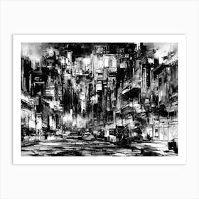 Black And White Cityscape Art Print