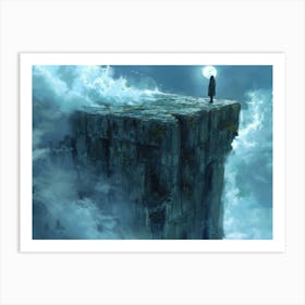 Man On A Cliff 1 Art Print