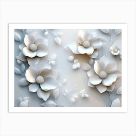 White Flowers 13 Art Print