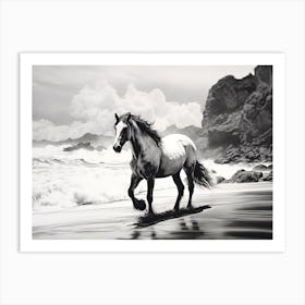 A Horse Oil Painting In Maui Beaches Hawaii, Usa, Landscape 2 Art Print