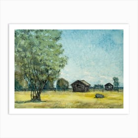 Barn On Farmland, Juho Mäkelä Art Print