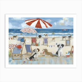 Dogs On The Beach 2 Art Print