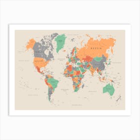 Political world map 3 Art Print