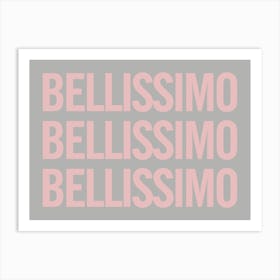 Bellissimo - Grey And Pink Art Print